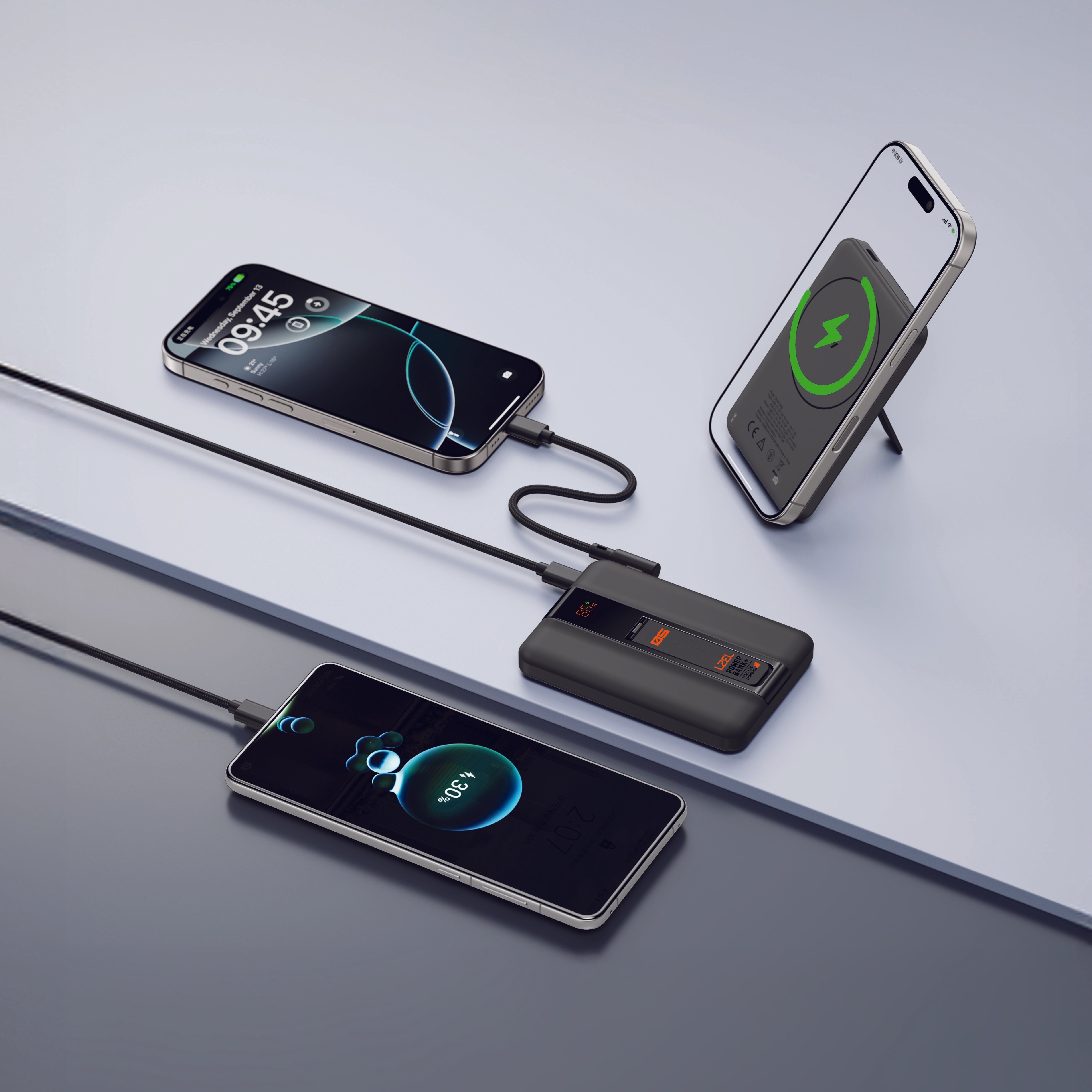 LZEL ZenoFlex MaxCharge 5000mAh Wireless Charging Power Bank | Black