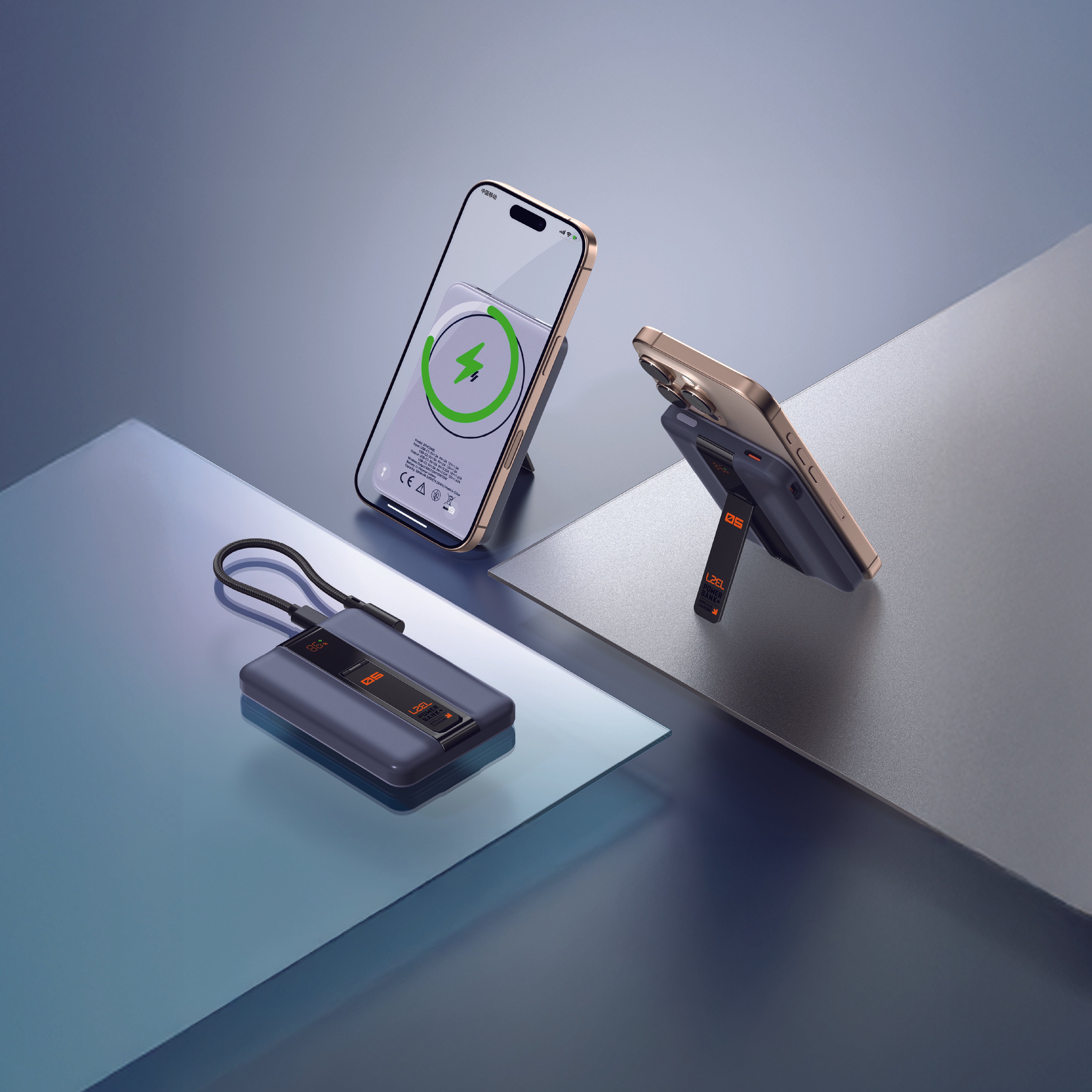 LZEL ZenoFlex MaxCharge 5000mAh Wireless Charging Power Bank | Navy Blue