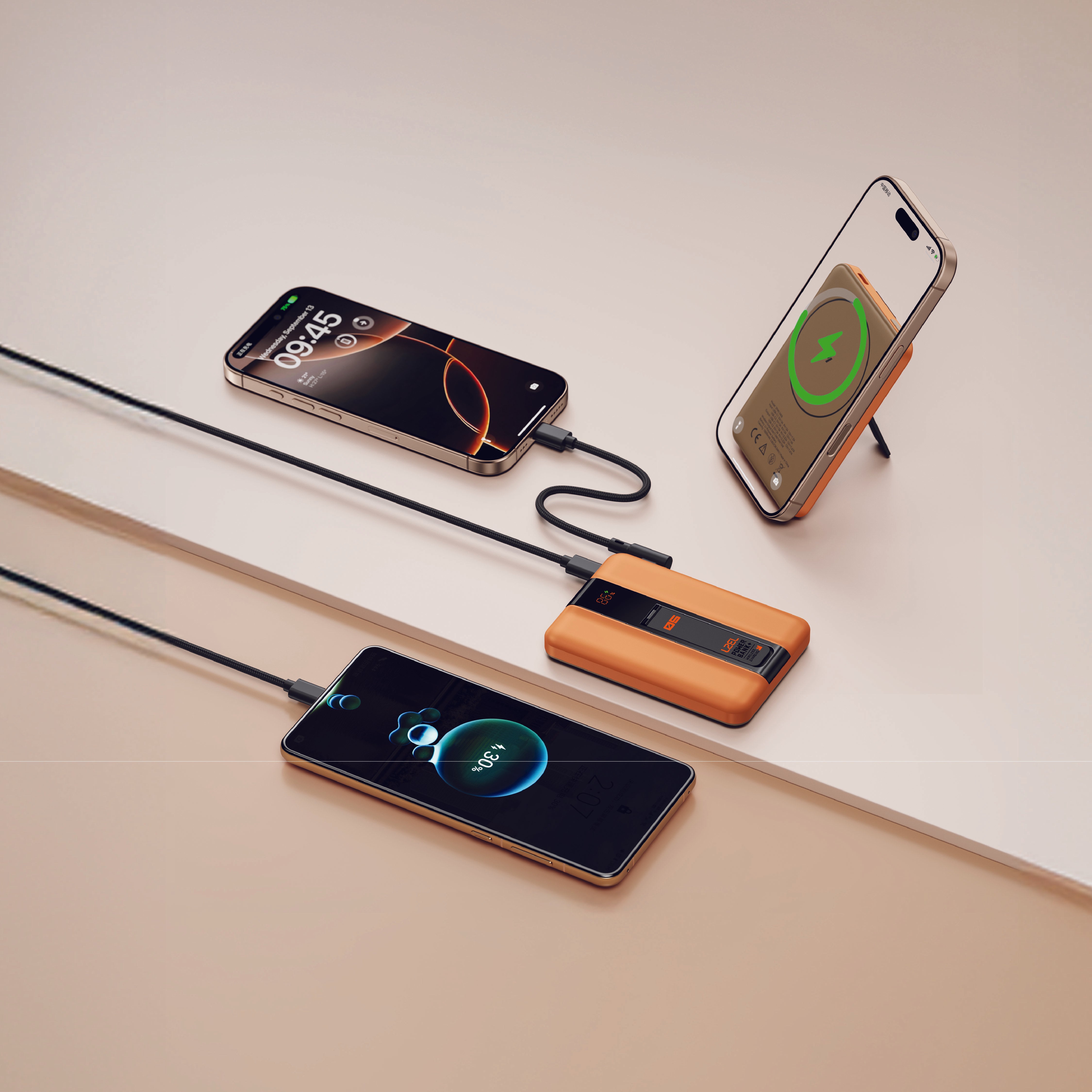 بطارية متنقلة لاسلكية ZenoFlex MaxCharge من ليزل بسعة 5000 مللي أمبير | برتقالي