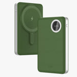 Novus MagPower  بطارية شحن متنقلة محمولة من ليزل PD بسعة 10,000 مللي أمبير بقوة 20 واط متوافق مع  MagSafe مع كيبل USB-C| أخضر