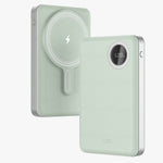 Novus MagPower  بطارية شحن متنقلة محمولة من ليزل PD بسعة 10,000 مللي أمبير بقوة 20 واط متوافق مع  MagSafe مع كيبل USB-C  | أخضر فاتح