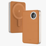 Novus MagPower  بطارية شحن متنقلة محمولة من ليزل PD بسعة 10,000 مللي أمبير بقوة 20 واط متوافق مع  MagSafe مع كيبل USB-C  | برتقالي