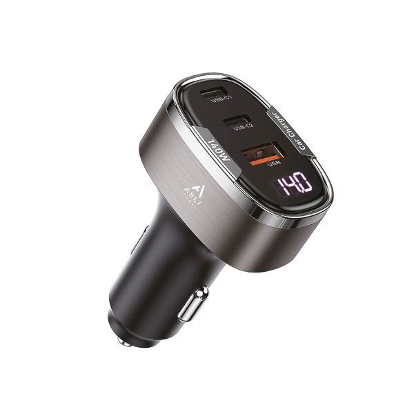 Asli Global 140W Super Car Charger PD - 3USB - LED Display