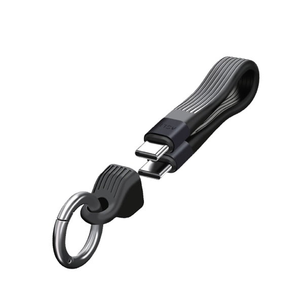 Asli Global Powerwire Key Flex Pd 240W (40g 8k) USB4.0-C To USB-C Keychain 13CM Cable |Black