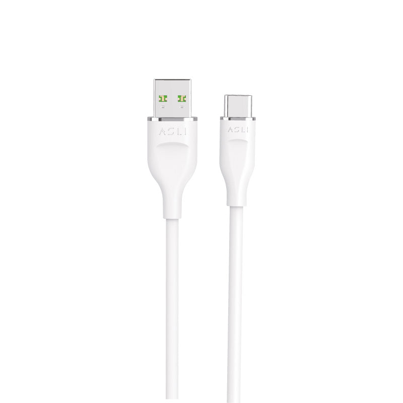 Asli Global Power Wire Lux Silicone Usb-A to Type-C Cable 2M | White