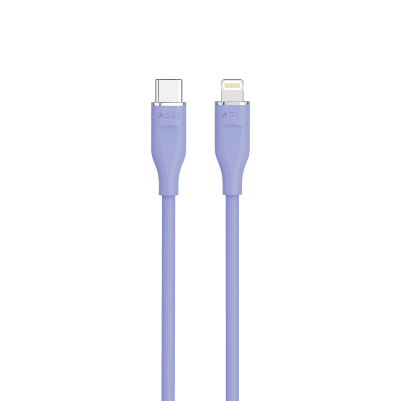 Asli Global Power Wire Lux Silicone USB-C to Lightning Cable 2M | Purple