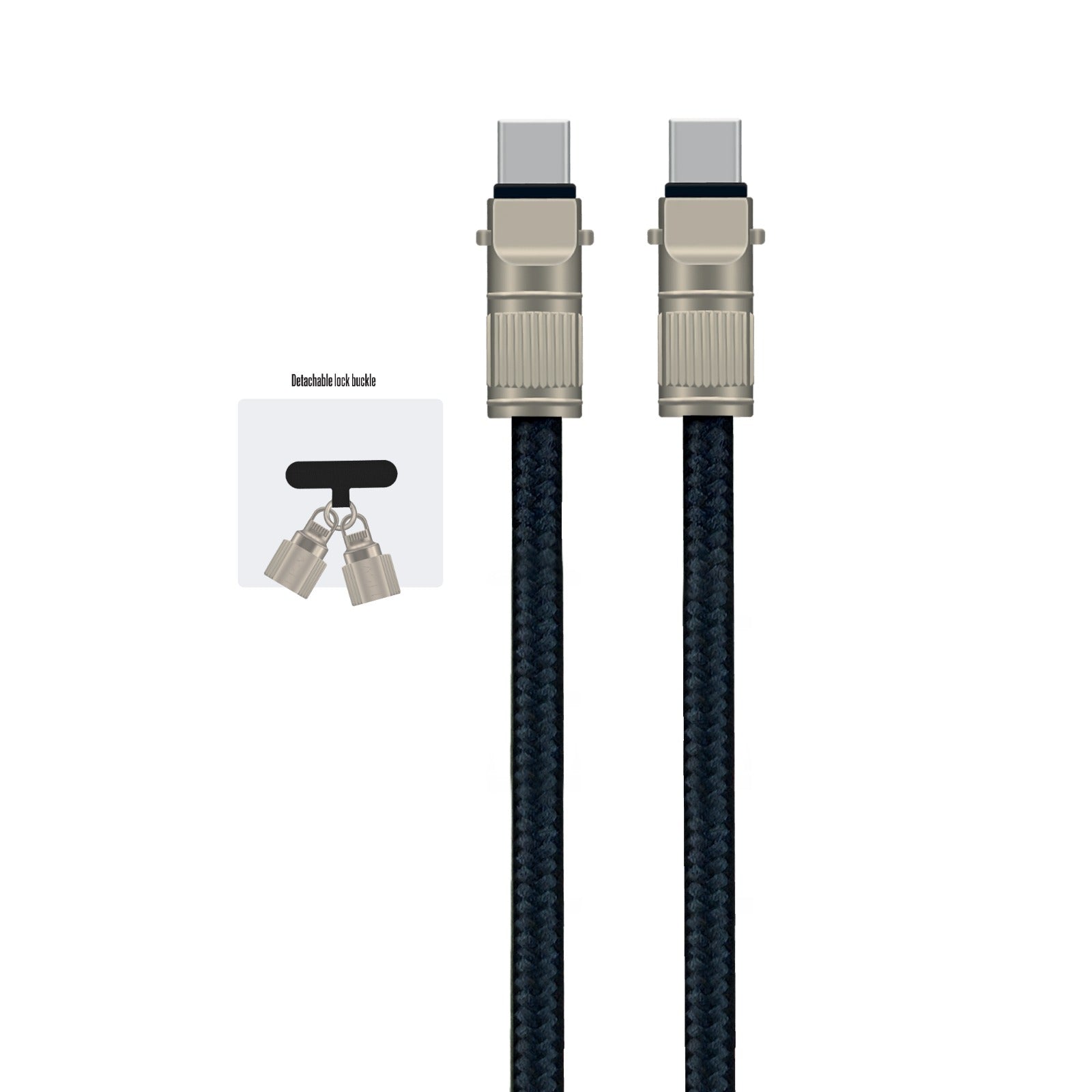 Asli Global USB-C to USB-C Zinc Alloy Braided 65W Lanyard Cable 1.2M
