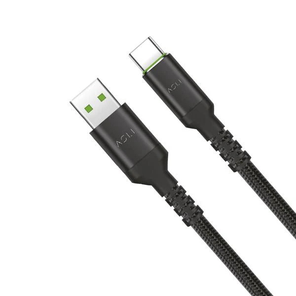 Asli Global USB-A to USB-C Cable Power Wire Max Nylon Braided Cable 2M