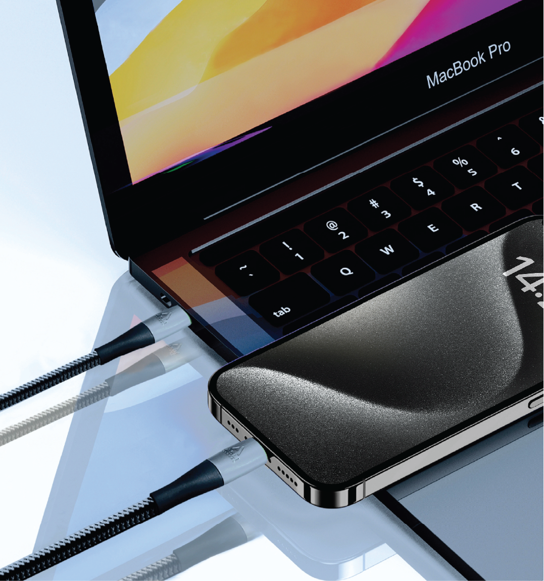 كيبل Power Wire Ultra من أسلي جلوبال USB-C إلى USB-C بقوة 60 واط 30سم | رمادي