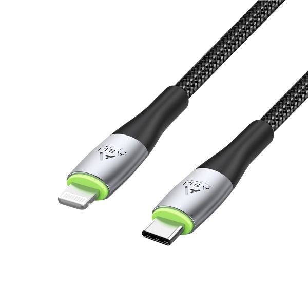 كيبل Power Wire Ultra من أسلي جلوبال  USB-C إلى Lightning مضفر من النايلون مقاس أثنين متر