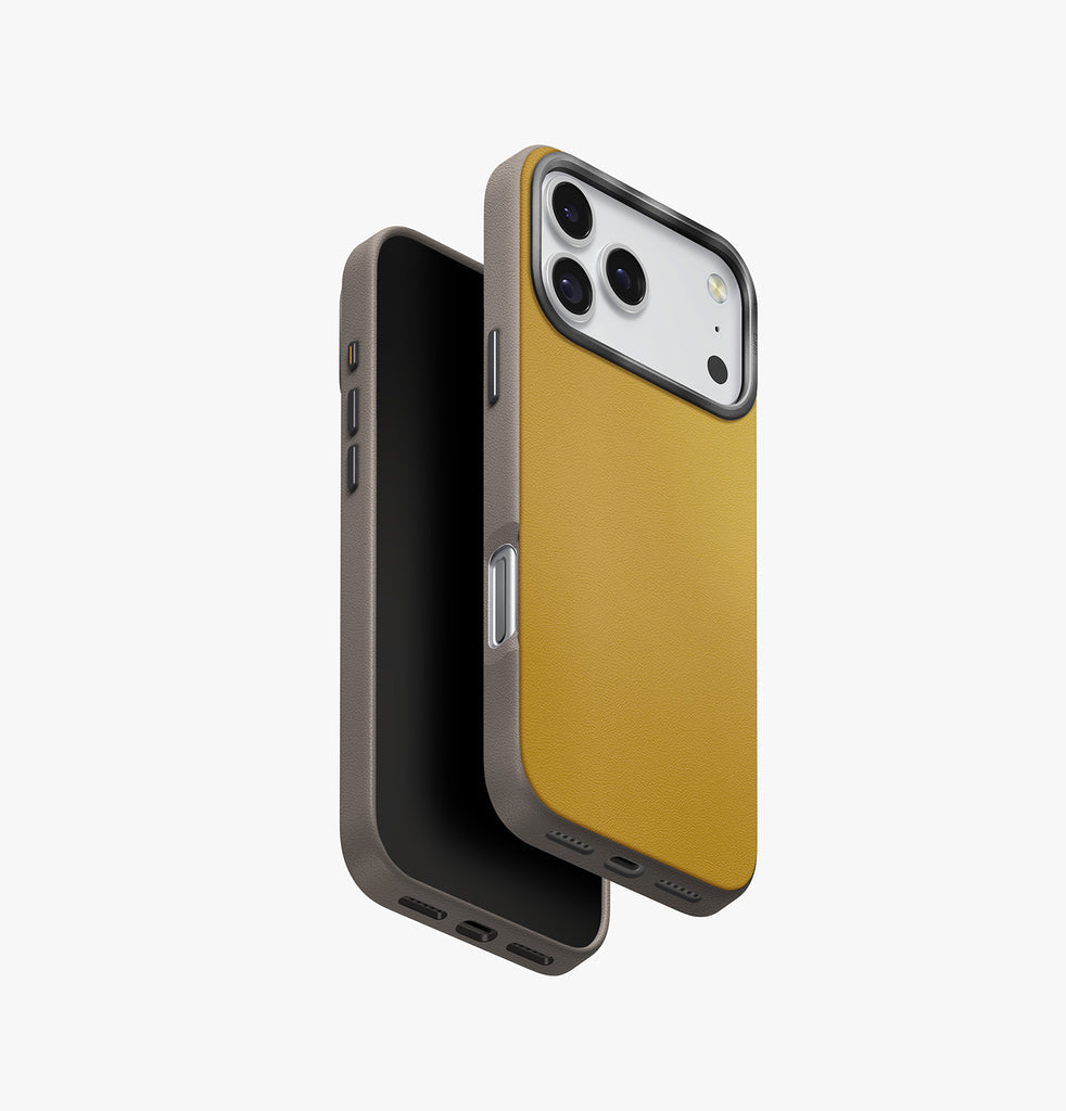 Uniq Hybrid Lyden MagSafe Case for iPhone 17 Pro | Canary Yellow/Flint Gray