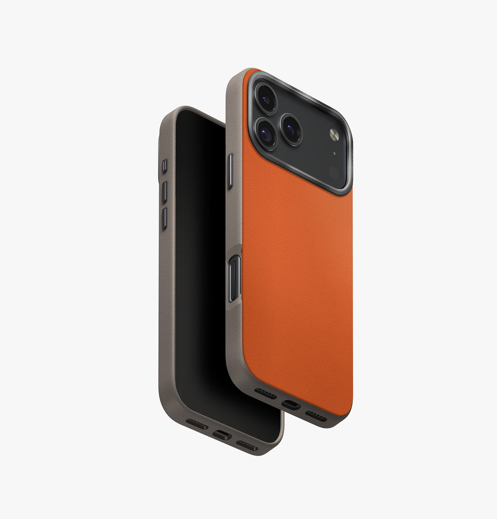 Uniq Hybrid Lyden MagSafe Case for iPhone 17 Pro Max | Flame Orange/Flint Gray