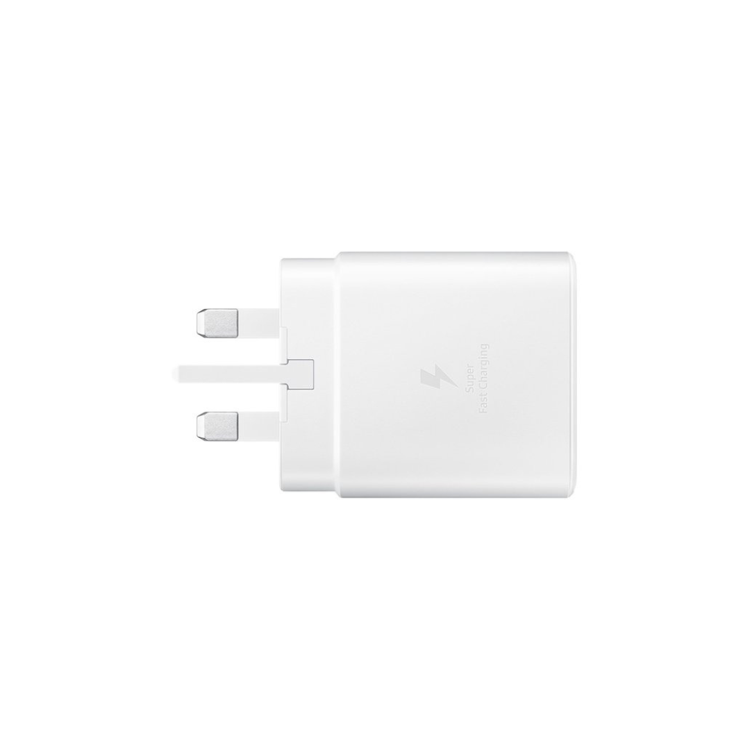 شاحن سامسونج فائق السرعة بقوة 45 واط مع كيبل USB-C إلى USB-C | أبيض