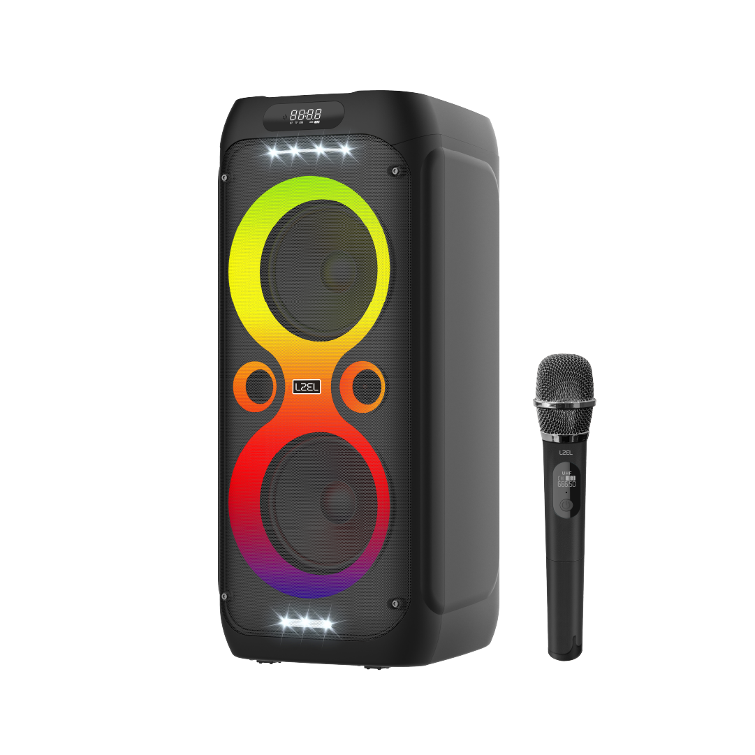 سماعة كاراوكي Lzel Aquilasonus A500 بتقنية البلوتوث، مع شاشة عرض LED، بقدرة عالية 80 واط وبطارية بسعة 6000 مللي أمبير