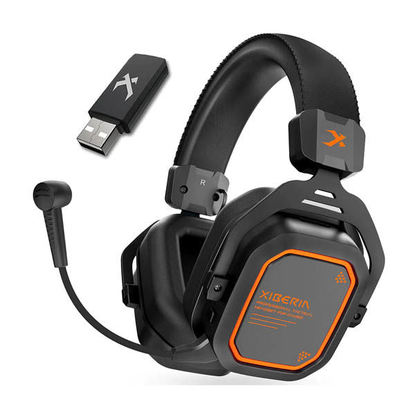 XIBERIA Wireless Gaming Headset 5.8GHz Surround Sound | Orange