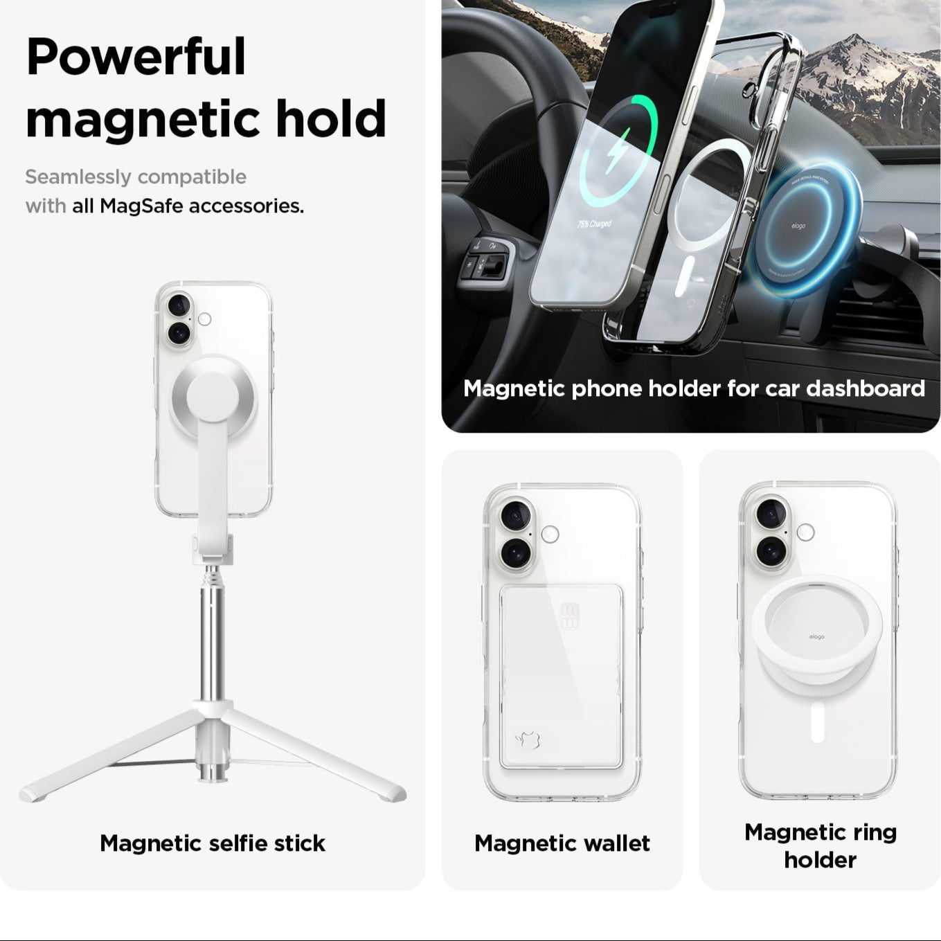 كڤر حماية من أسلي جلوبال متوافق مع MagSafe لهاتف iPhone 16 | شفاف