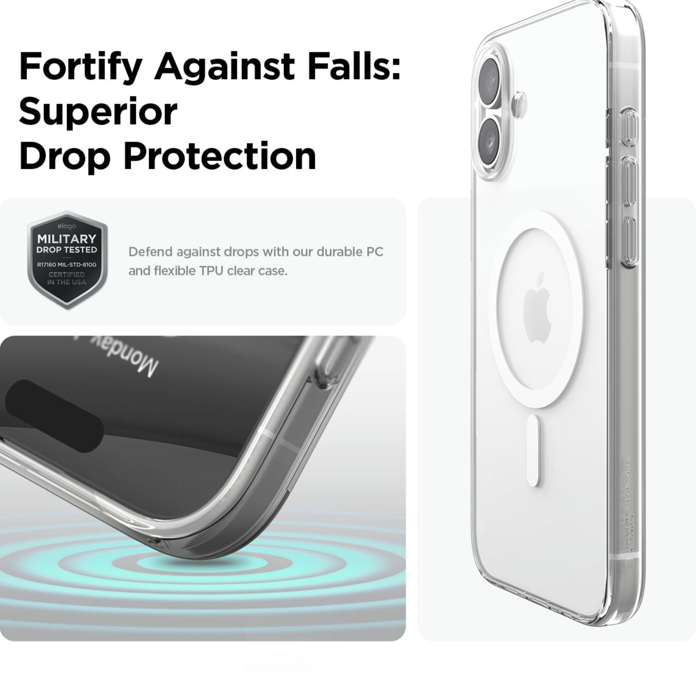 Asli Global Gravitas iPhone 16 Clear Mag MagSafe Slim Case|Transparent