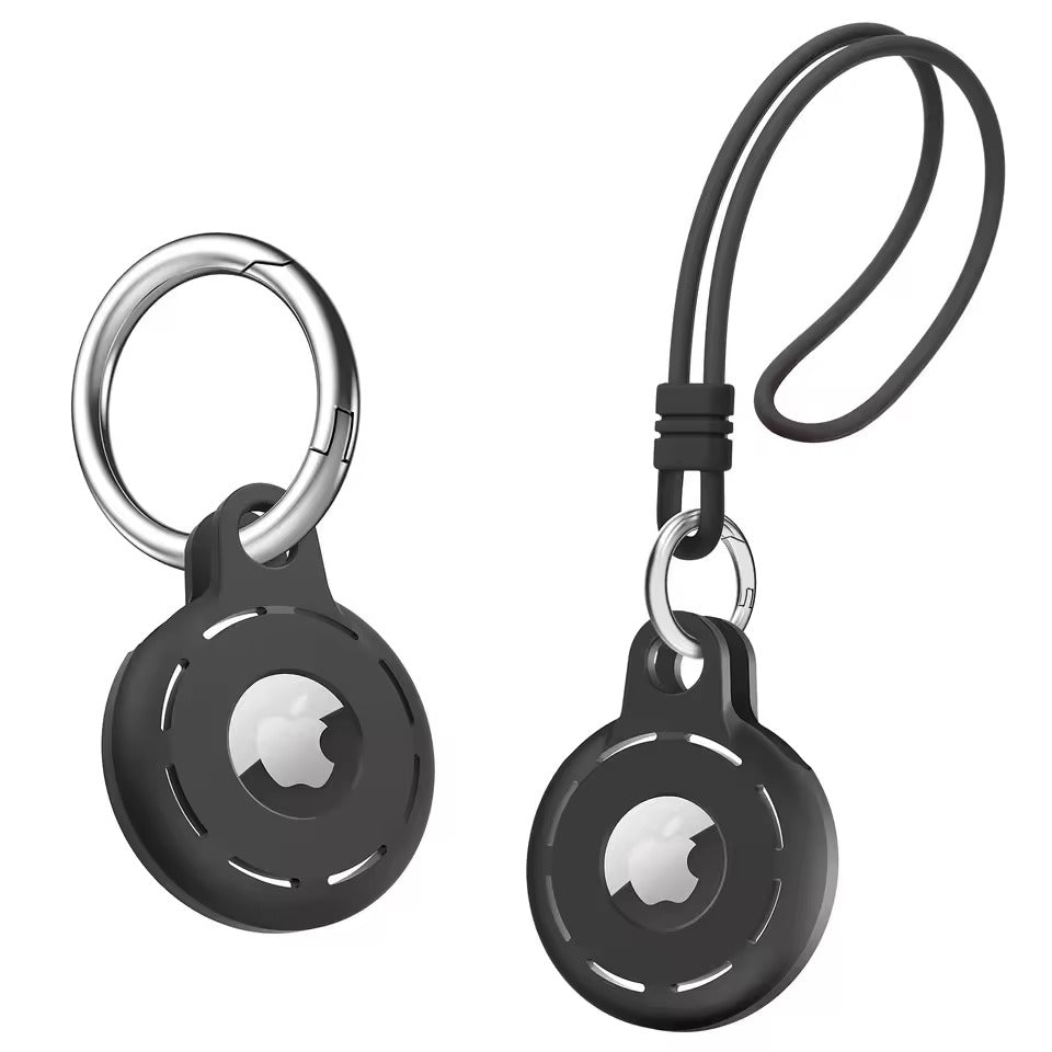 Airtag Holder with Keyring, Wrist Strap, Carabiner Keychain Ring | Green