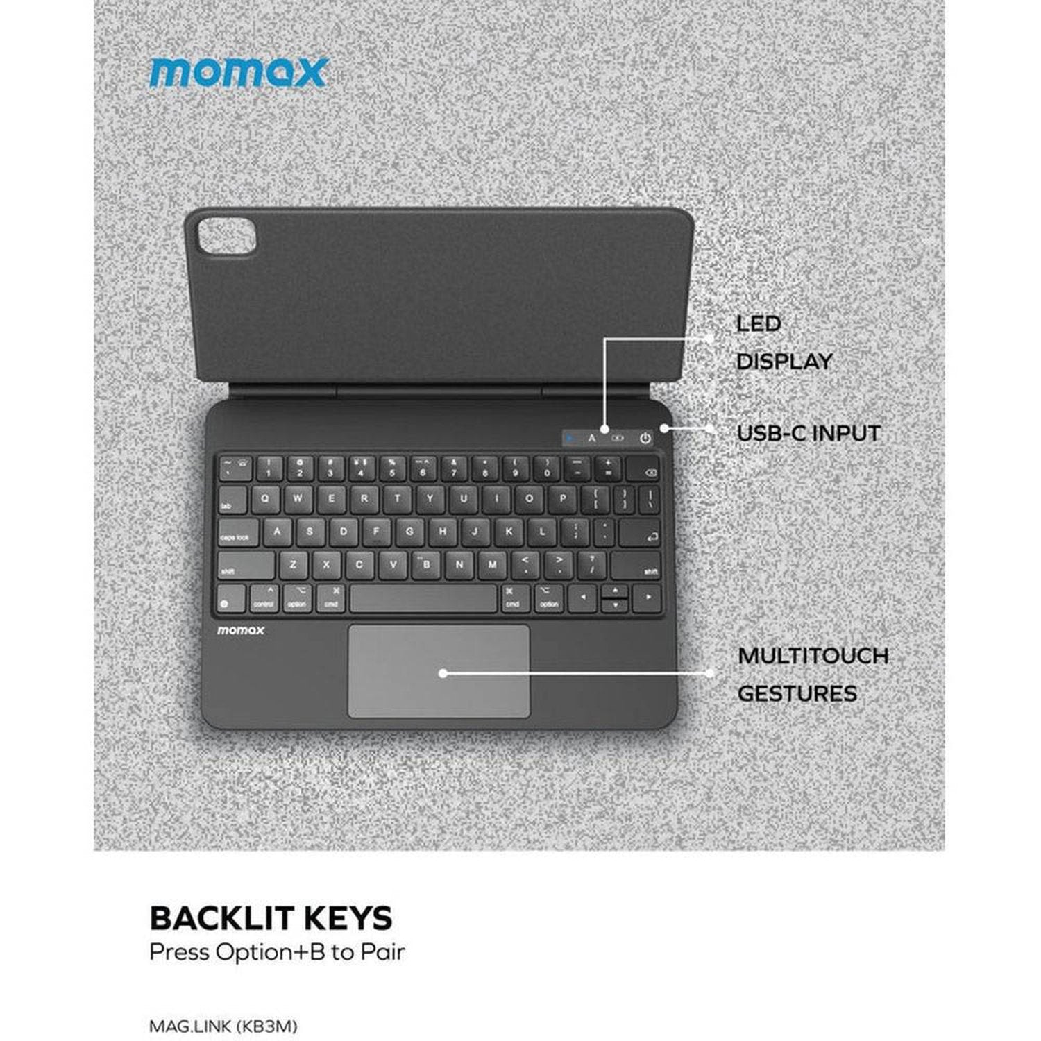 Momax Mag.Link Wireless Magnetic Keyboard Black