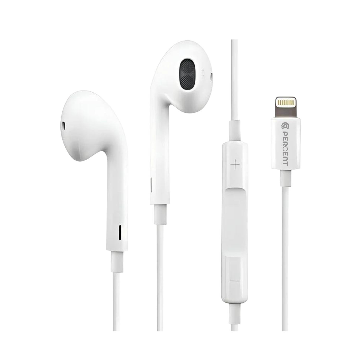 90 Percent SoundDrift Echo 90L Audiopods – Premium Lightning Wired Headphones 1.2M | White