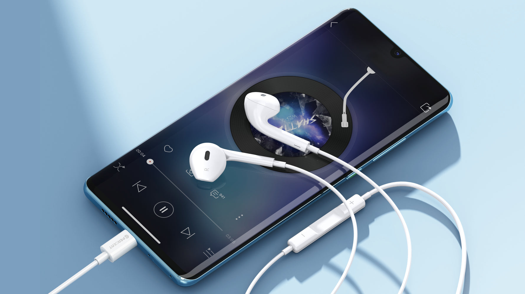 90 Percent SoundDrift Line 90C – USB-C Headphones (1.2m) | White