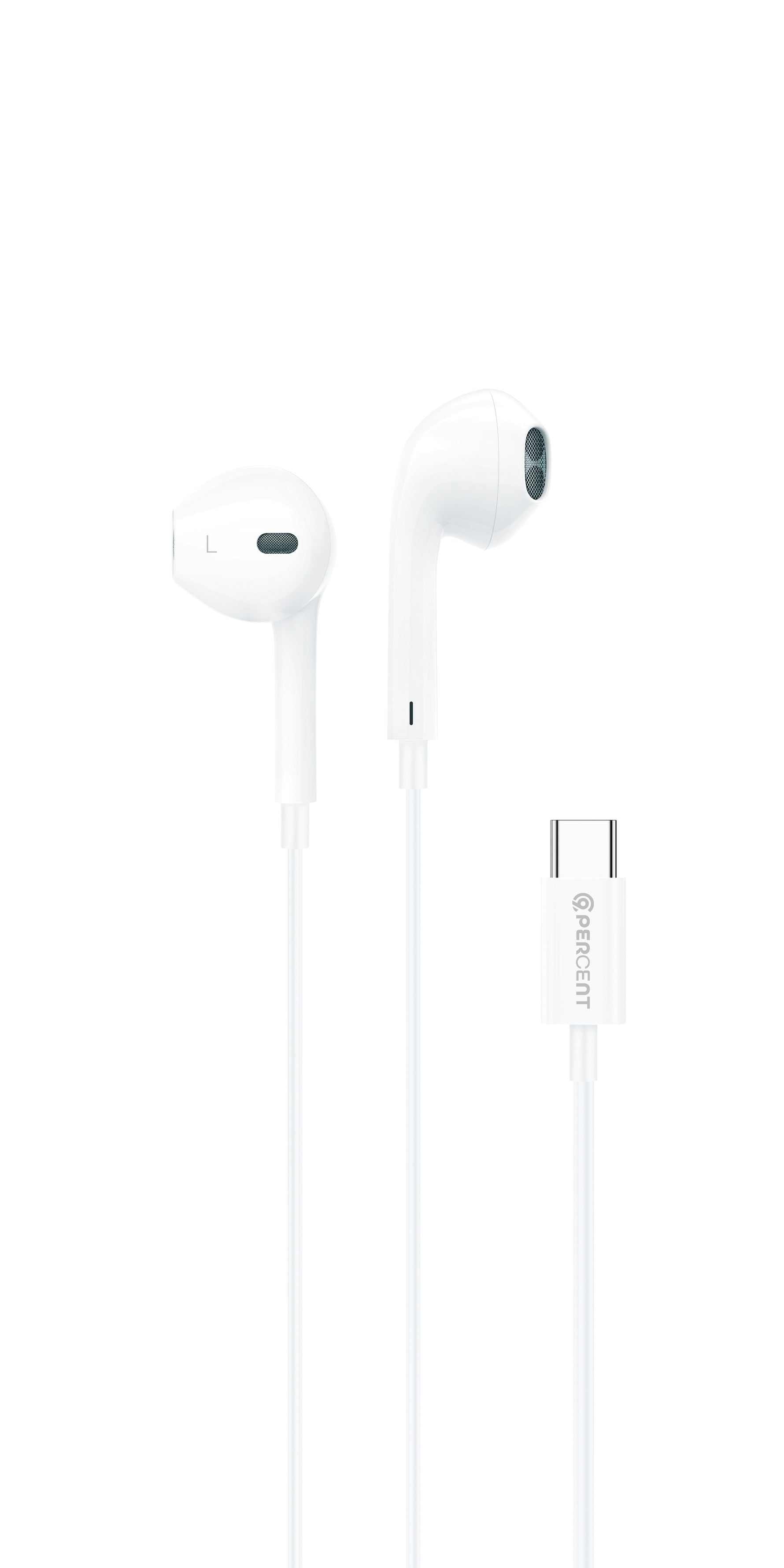 90 Percent SoundDrift Line 90C – USB-C Headphones (1.2m) | White