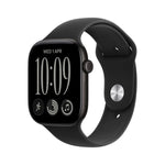 ساعة Apple Watch Series 12 GPS مقاس 46 مم - أسود مع سوار رياضي أسود M/L + عرض الباندل
