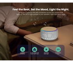 LZEL SonicGlow Horizon  Wake Multifunctional Speaker – Alarm Clock & Wireless Charging Dock | Bamboo/Gray