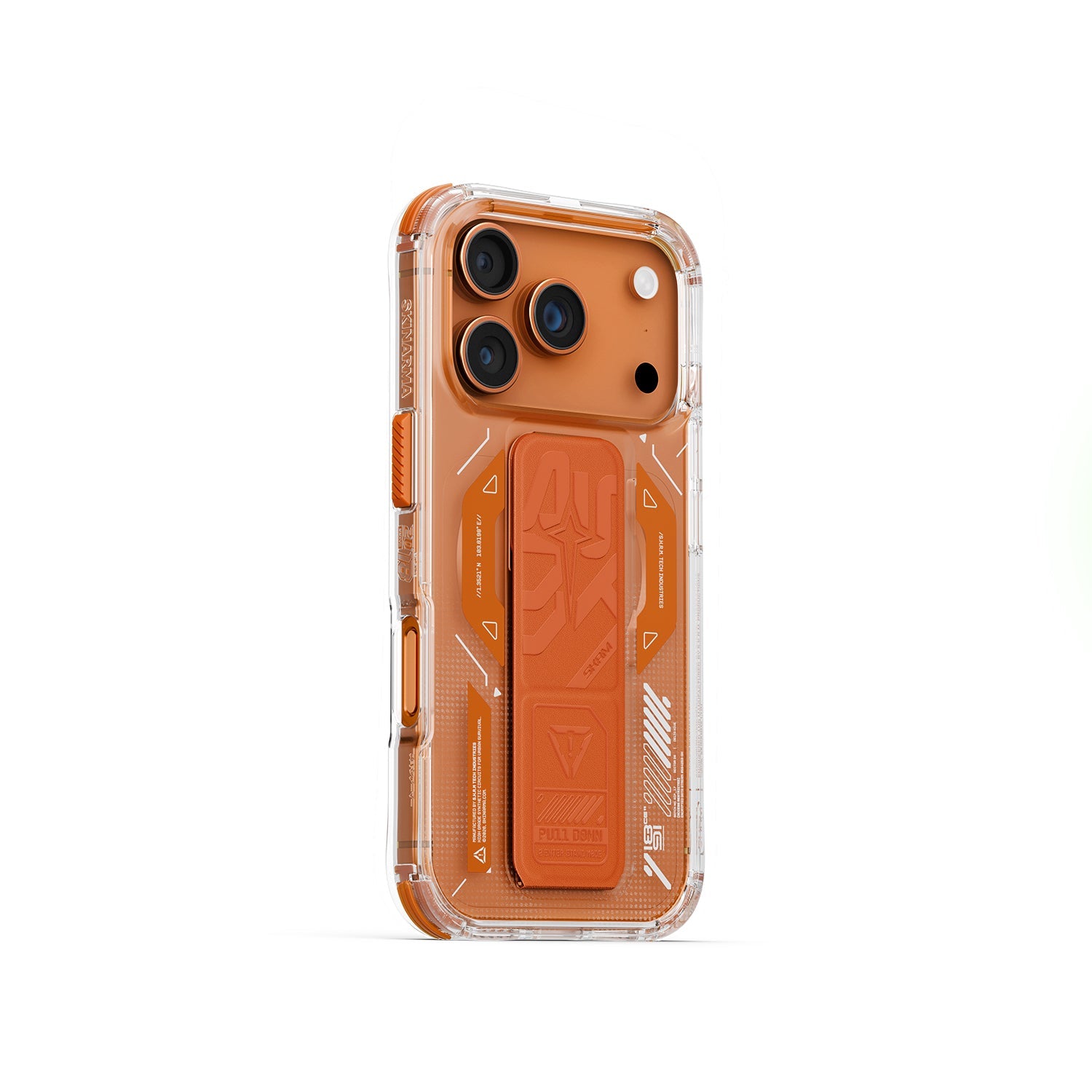 SKINARMA Helio Mag‑Charge + Grip‑Stand Case for iPhone 17 Pro Max | Orange