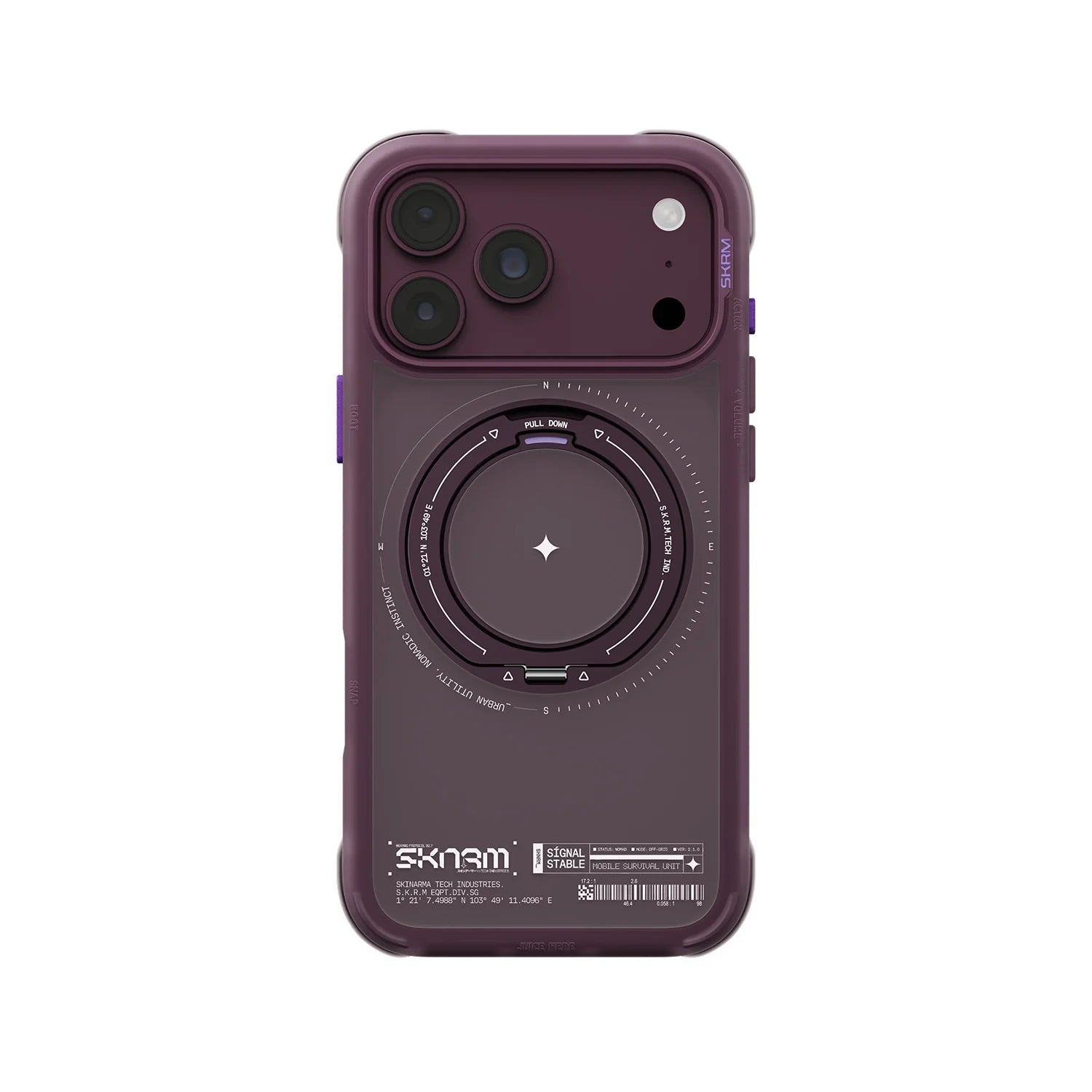 SKINARMA ATLAS MagSafe Protective Case with Rotating Kickstand for iPhone 18 Pro Max |  Burgundy