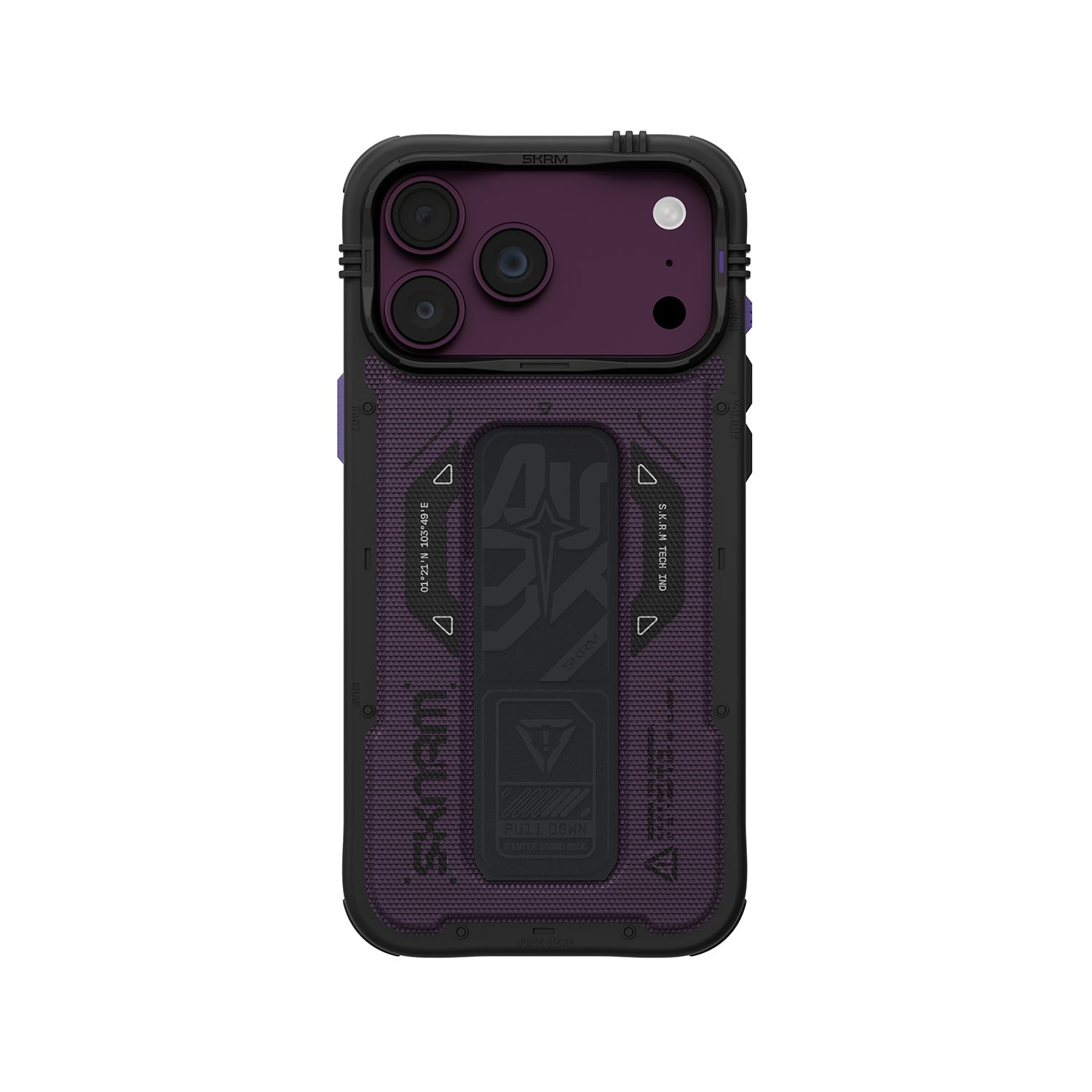 Skinarma Phantam Magsafe-Comatible With Integranted Grip Stand Case For Iphone 18 Pro | Burgundy
