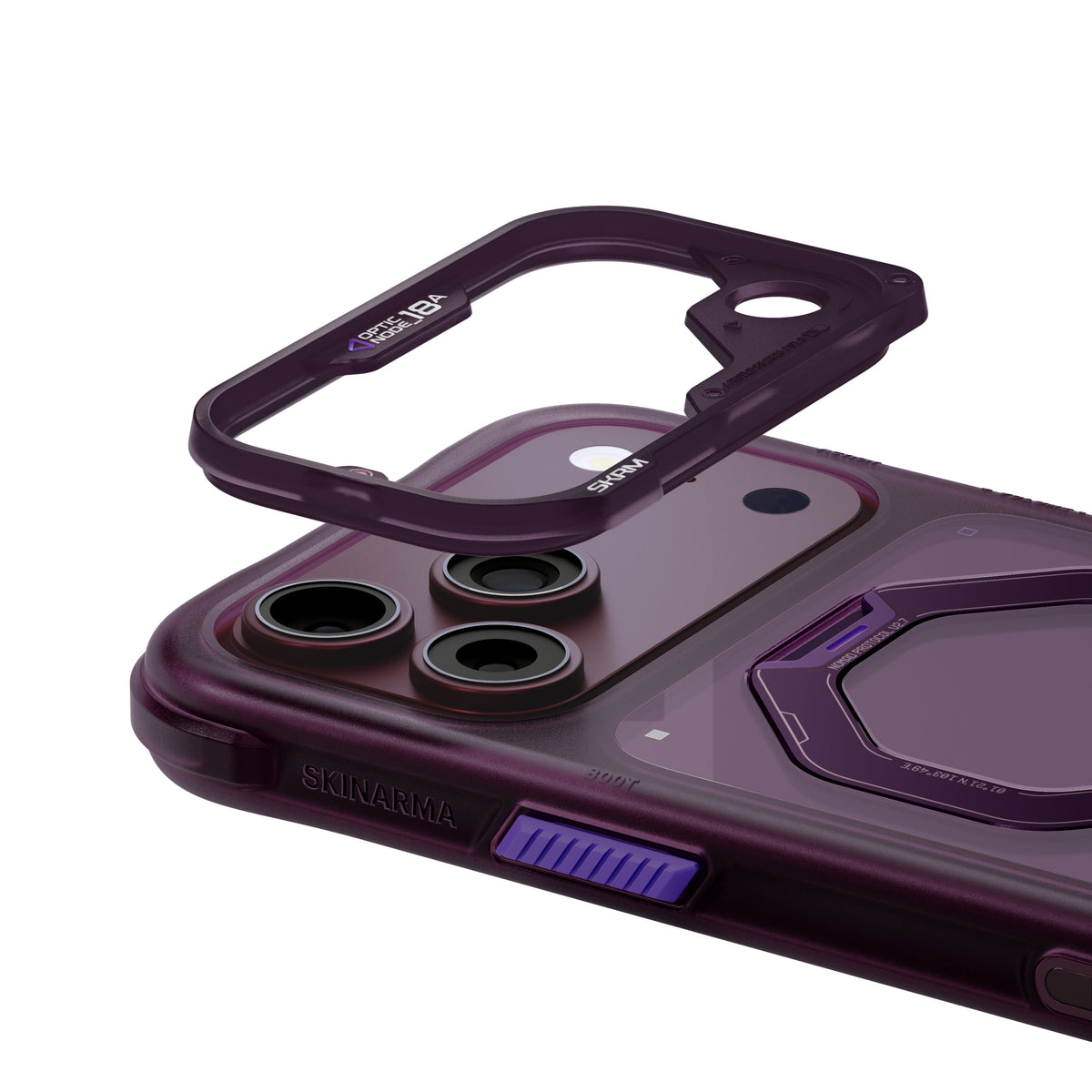 Skinarma Saturn Magsafe-Compatible Cwith Rotating Kickstand For Iphone 18 Pro  | Burgundy