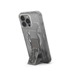 SkinArma iPhone 15 Pro Helio Clear Case Magsafe With Gripstand | Gray
