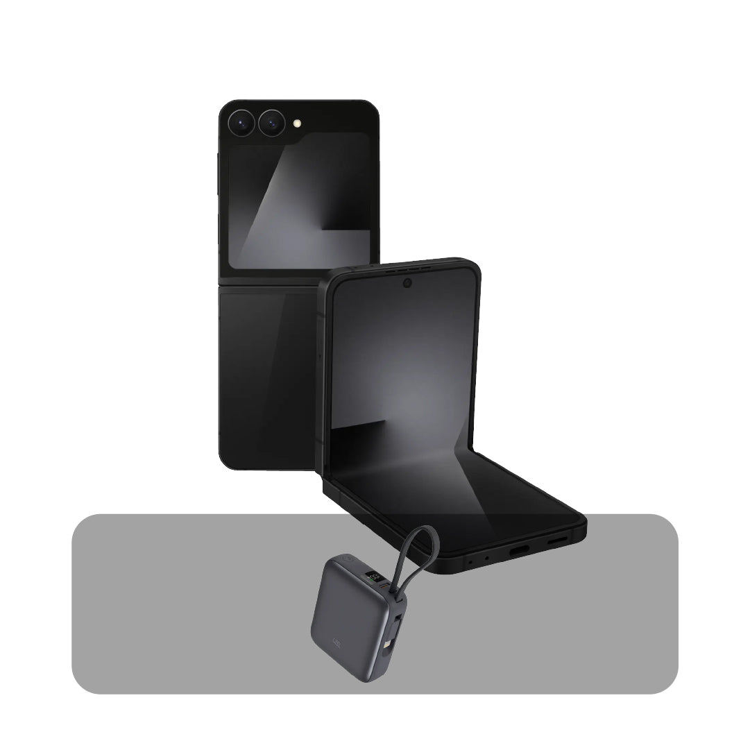 هاتف Samsung Galaxy Z Flip7 FE – رام 8GB، وتخزين 256GB + عرض الباندل | أسود