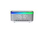 مكبر صوت SonicGlow Wake من ليزل متعدد الوظائف و منبة مع قاعدة شحن لاسلكية | أبيض / رمادي