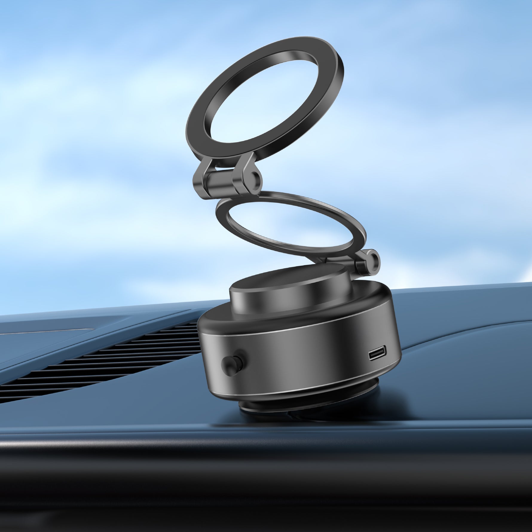 Asli Global Supravox X2 Vacuum Suction Cup Phone Mount 360 Adjustable | Black