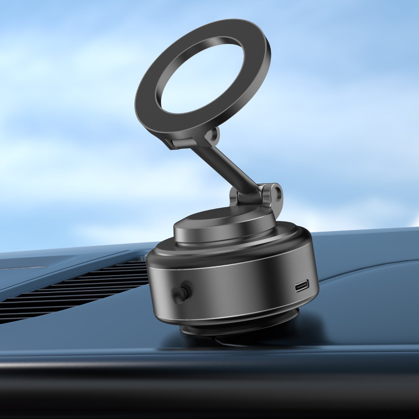 Asli Global Supravox X4 Vacuum Suction Cup Phone Mount 360 Adjustable | Black