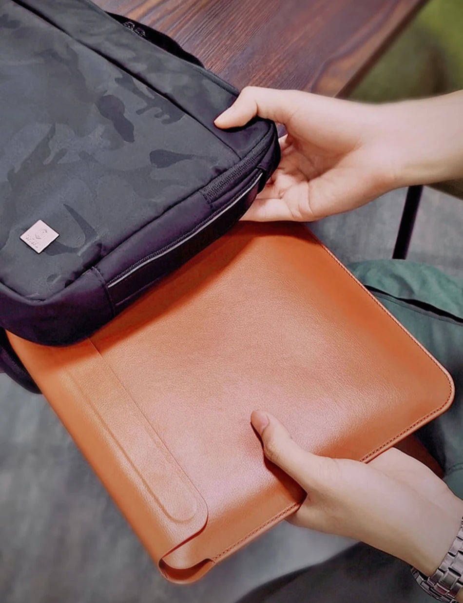Wiwu Genuine Leather Sleeve For Mac 12 And Laptop | Navy Blue