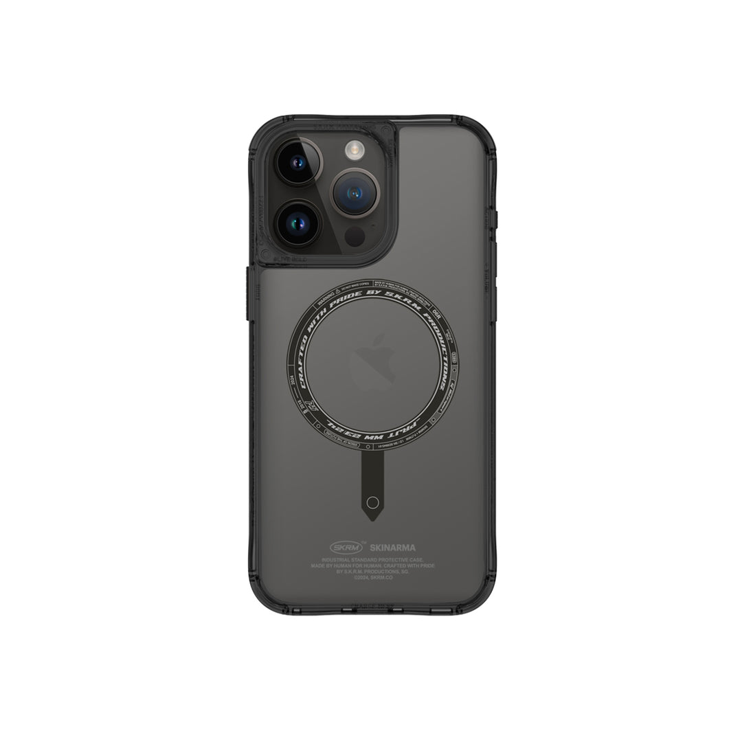 SkinArma Saido Case Card Holder For iPhone 15 Pro Max | Smoke