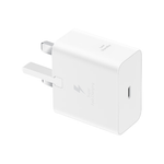 شاحن حائط سامسونج 25 واط للشحن السريع + كيبل USB-C إلى USB-C | أبيض