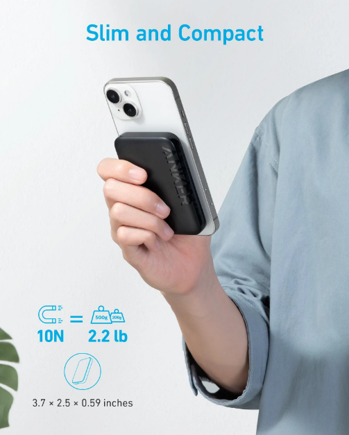 شاحن متنقل 321 مغناطيسي PowerCore MagGo بسعة 5000 مللي أمبير من Anker