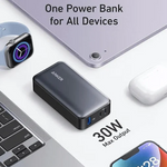 شاحن متنقل 533 Power Core بقوة 30 واط 10000 مللي أمبير من Anker | أسود