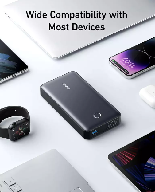 شاحن متنقل 537 باور كور 24000 مللي أمبير للابتوب والهواتف 65 واط PD