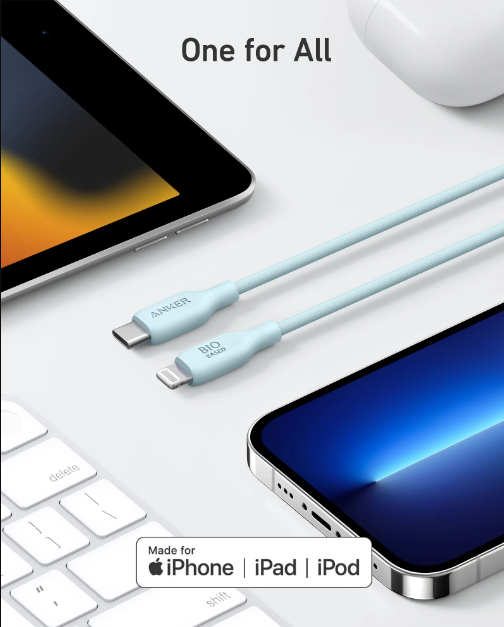 كيبل أنكر 542 من نوع USB-C إلى Lightning بطول 0.9 متر - أزرق