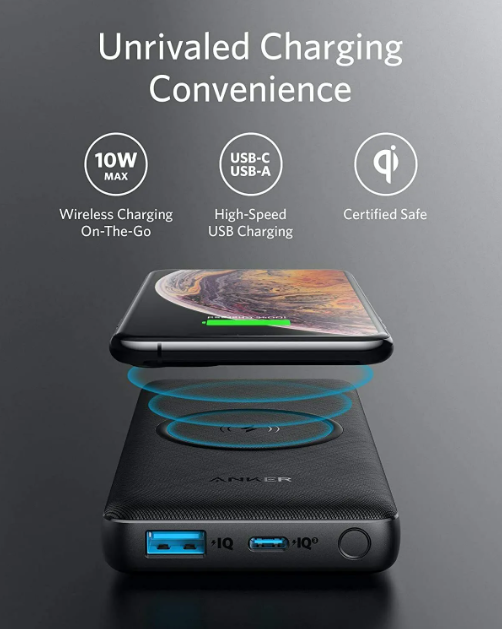 Anker PowerCore III 10,000mAh Wireless Portable Charger - Black Fabric | A1617H11