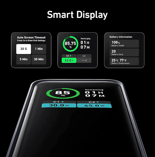 بطارية شحن متنقلة Prime بسعة 12000 مللي أمبير بقوة 130 واط من Anker | أسود