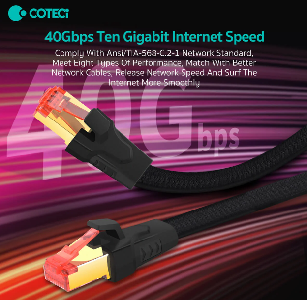 Coteci 1M Cat Class 8 Universal High Speed Network Cable