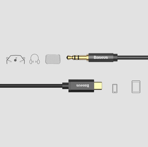 BASEUS Type-C Male to 3.5 Male Aux Audio Cable