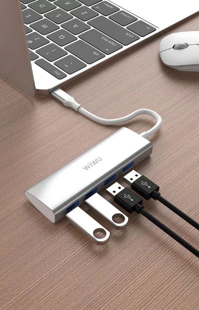 Wiwu Alpha 4 in 1 USB-C Hub Multi-Port Connect Hub | Gray