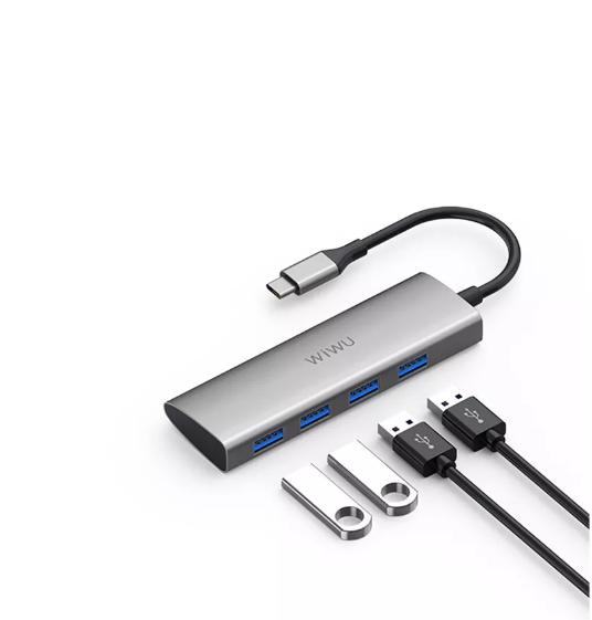 Wiwu Alpha 4 in 1 USB-C Hub Multi-Port Connect Hub | Gray